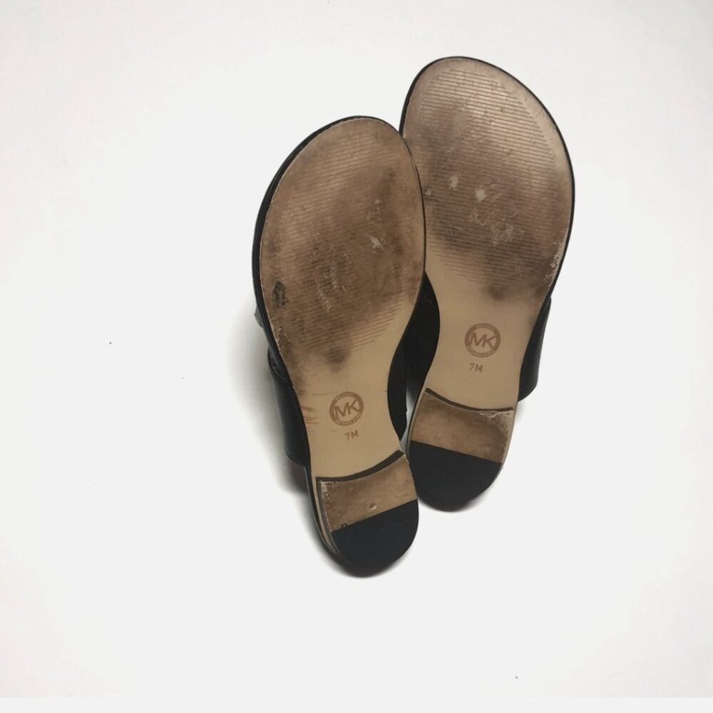 Michael Kors Women's Racquel Sandal Size 7M Thong Slide Black - Picture 2 of 2